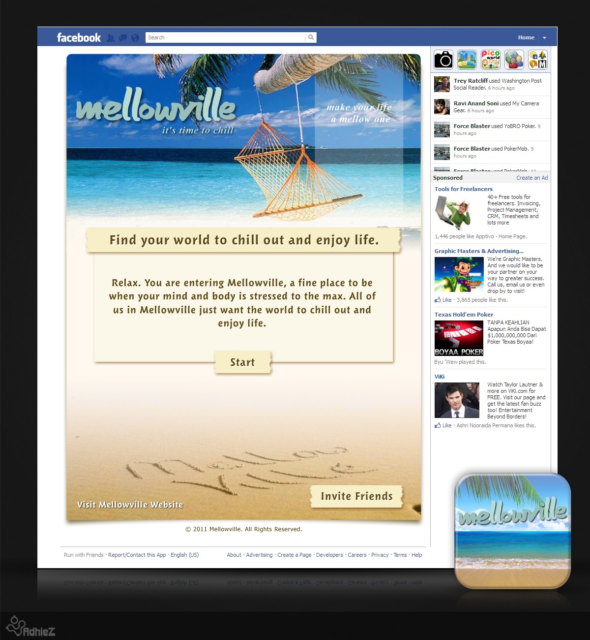 Create Mellowville's Facebook page