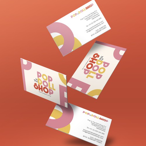 Pop In The Doll Shop Logo and Business Card