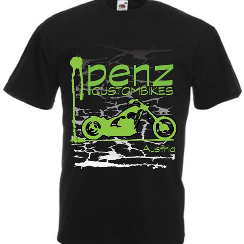 Create a shirt-design for PENZ Custombikes