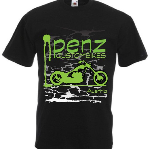 Create a shirt-design for PENZ Custombikes