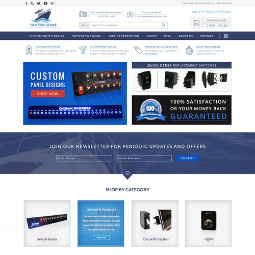 Ecommerce site selling Custom Boat Panels