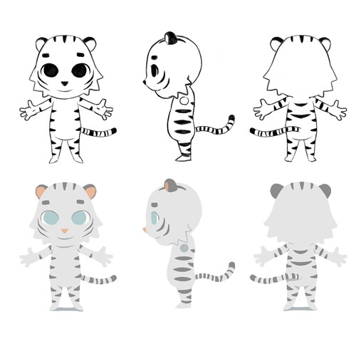 Model sheet for the white tiger