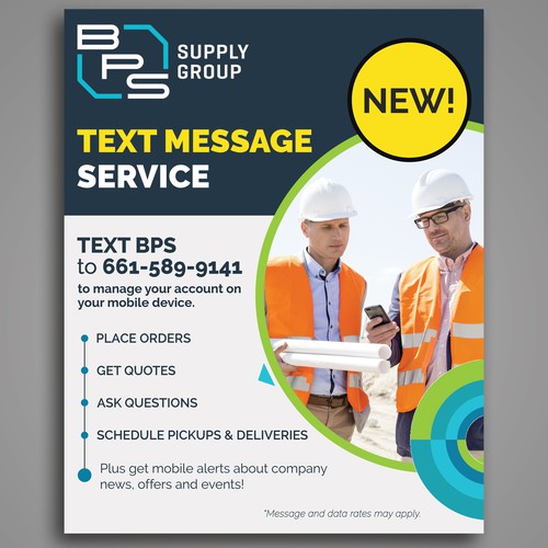 Design a Postcard, Banner & Flyer to Promote BPS Text Alerts