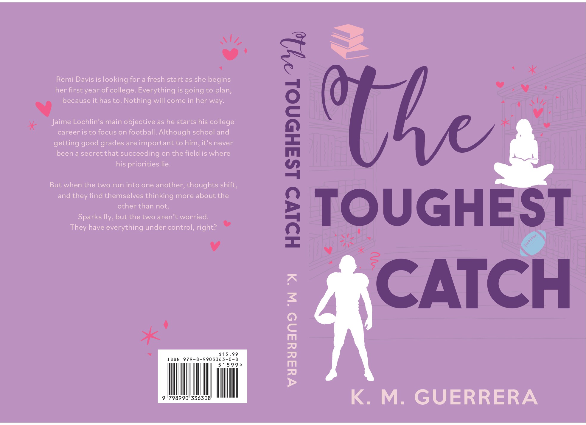 Design a book cover for a college sports romance.