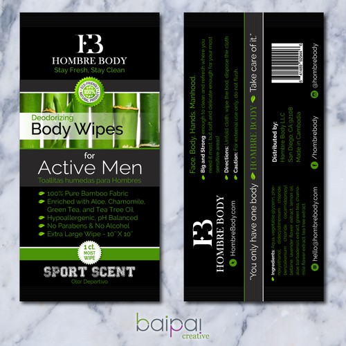 Hombre Body Sachet Packaging