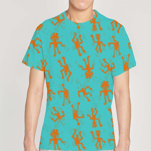 Playful all Over Pattern Design for T-Shirt