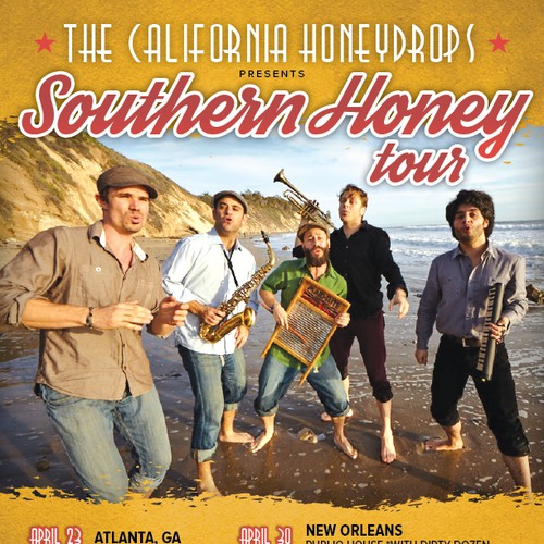 California Honeydrops tour poster design