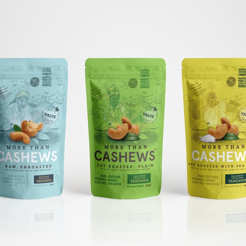 Packaging for More Than Cashews in both French and English 