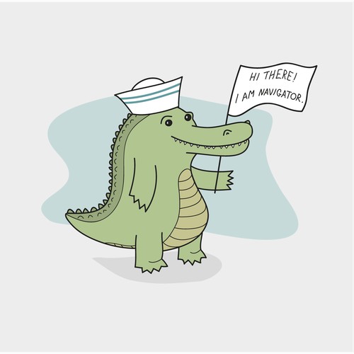 Alligator mascot for nautical theme website