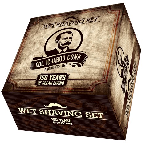 Classic, cool, and old-school!  Shaving company needs new packaging!
