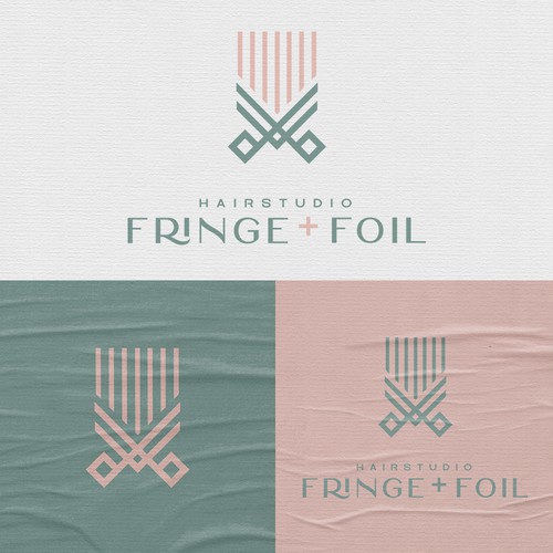 Fringe + Foil V1 | Minimalistic Logo for a hair studio