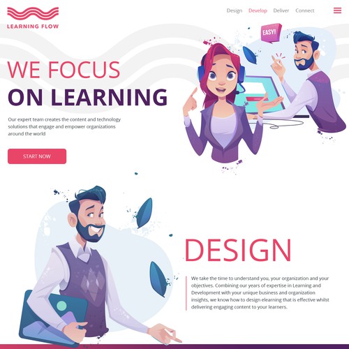 Landing page design