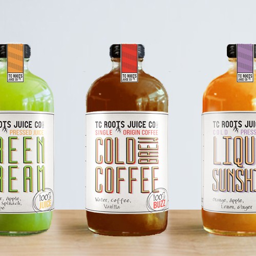 Create a bottle label for juice company