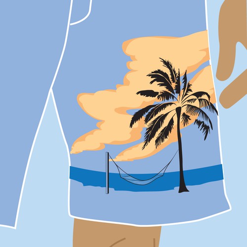 Bermuda Shorts Print - Hammock on the Beach