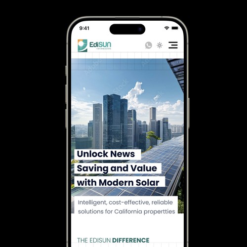 edisun website, mobile firsth design
