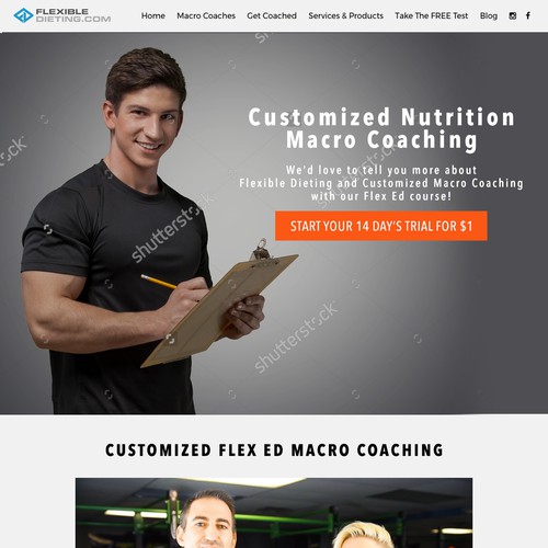 Flexible dieting landing page