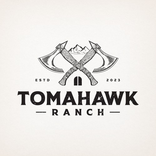 Vintage logo design for Tomahawk Ranch