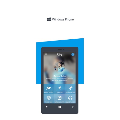 Re-design the UI for a running app on Windows Phone