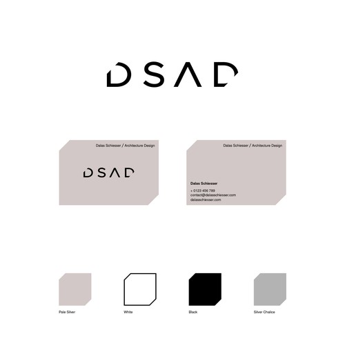 Minimal, geometric and strong logo design and business card for DSAD