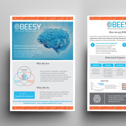 Marketing flyer for behavioral Science company