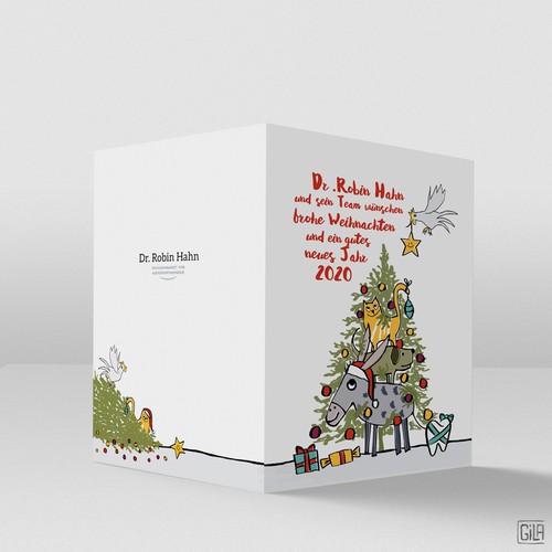 Xmas card based on client mascots