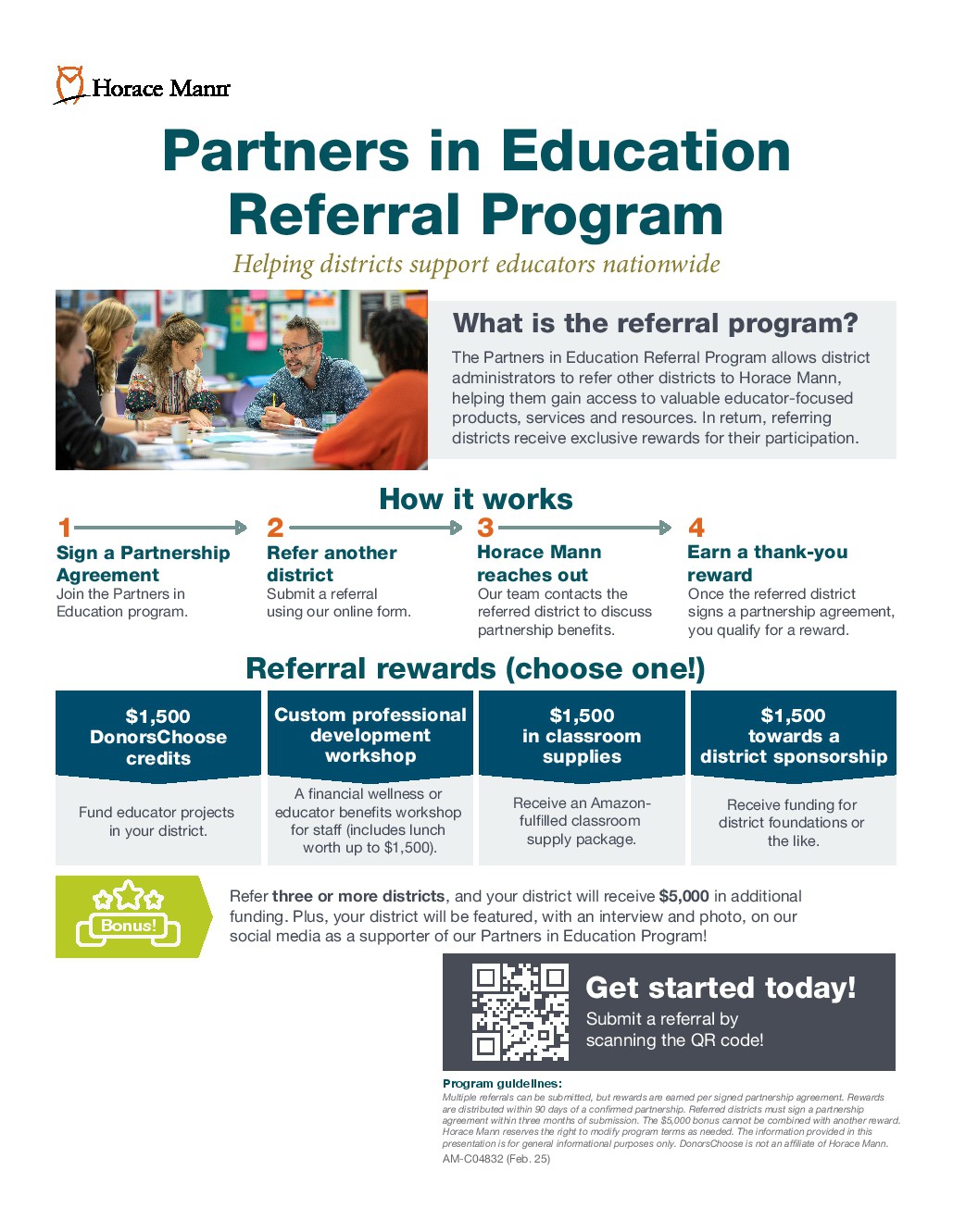Flyer for Horace Mann's Referral Program