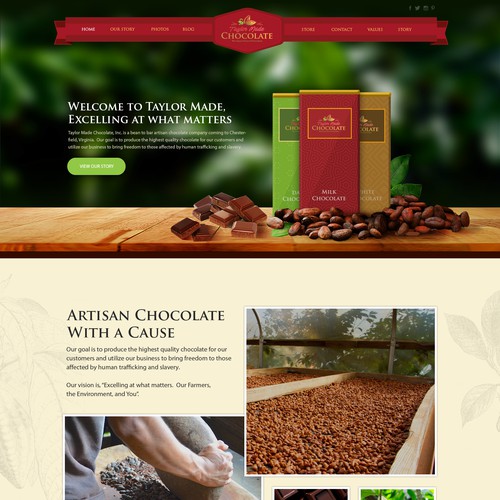 Web design for Chocolate Company