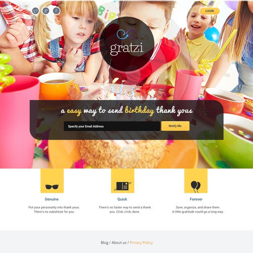 Gratzi Landing page