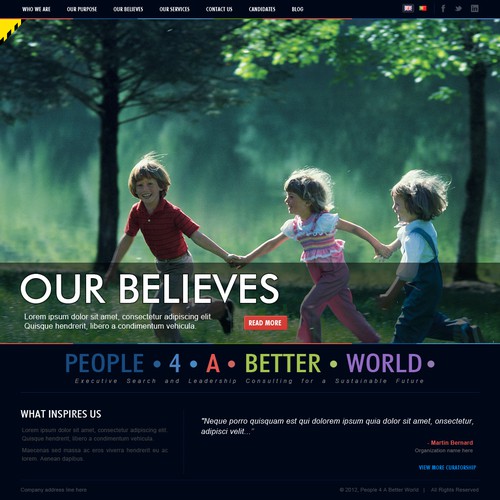 Help "People 4 A Better World" design its website homepage!