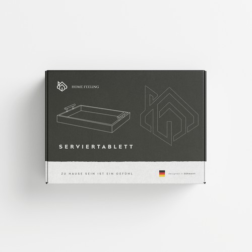 Create a minimal and modern packaging design for a home decor brand