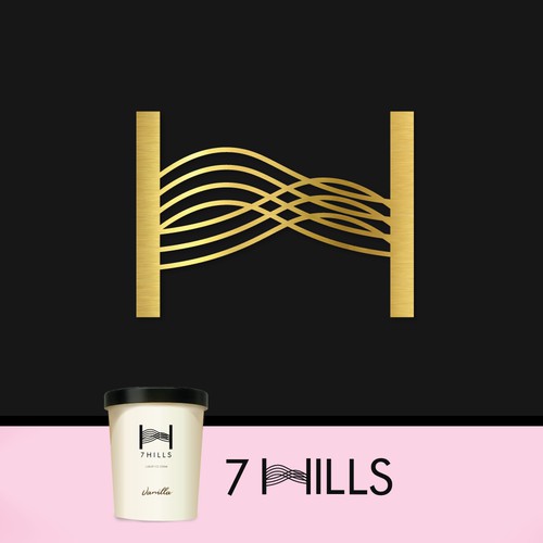 Elegant Logo Design for 7 Hills Luxury Ice Cream Brand in UK