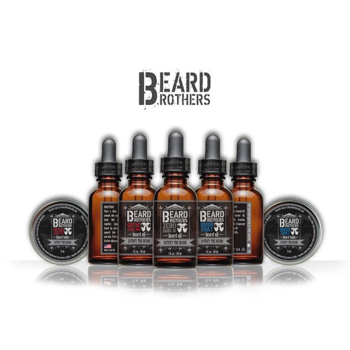 Create a modern looking label for beard oil bottle.