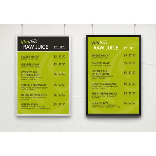 ATTENTION DESIGNERS! LAST CHANCE! Juice Bar needs Unique Menu Boards and Labels!