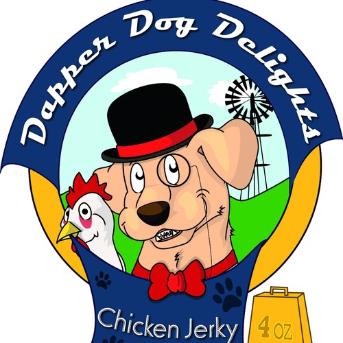 Create a Dapper Dog label for our company product!