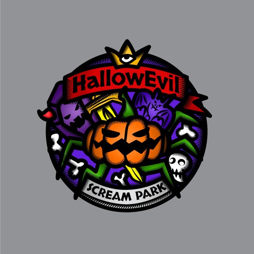 Logo for Halloween Theme Park in real castle 