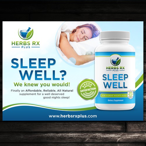 Promotional Flyer for Herbs RX Plus - Sleep Well!