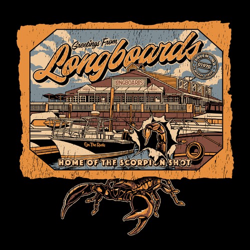 T-SHIRT ARTWORK FOR LONGBOARDS RESTAURANT
