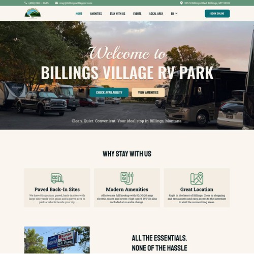 RV Park Hospitality Website Design