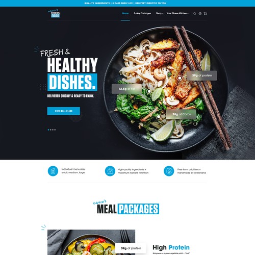  Clean Web(re)design for Healthy Fitness Meals Website