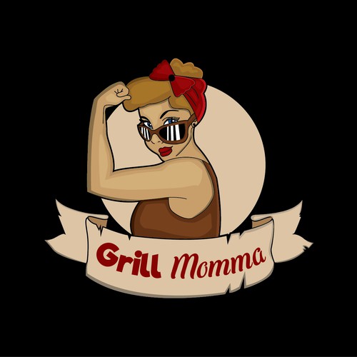 Logo for female bbq griller