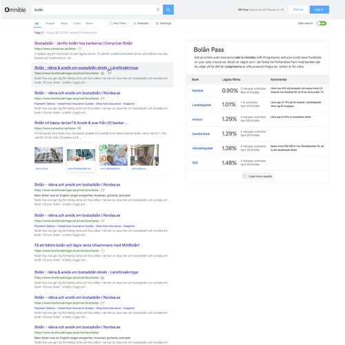 Search results page design