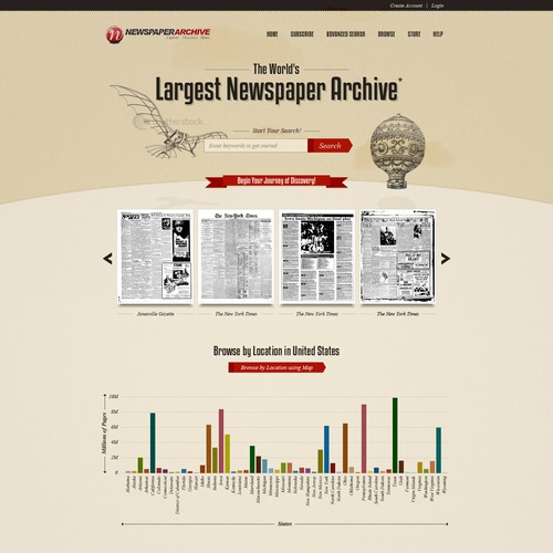 Help NewspaperArchive.com with a new Homepage & Website design