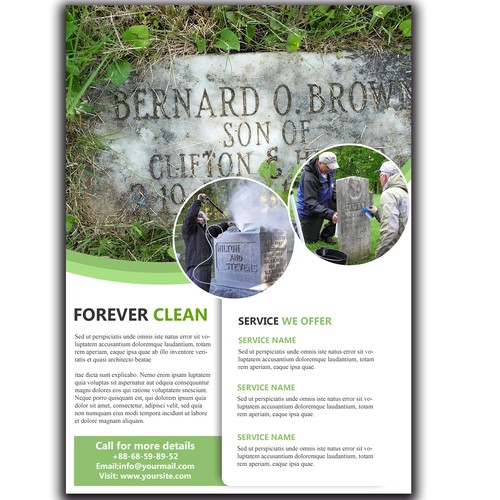 Headstone cleaning flyer