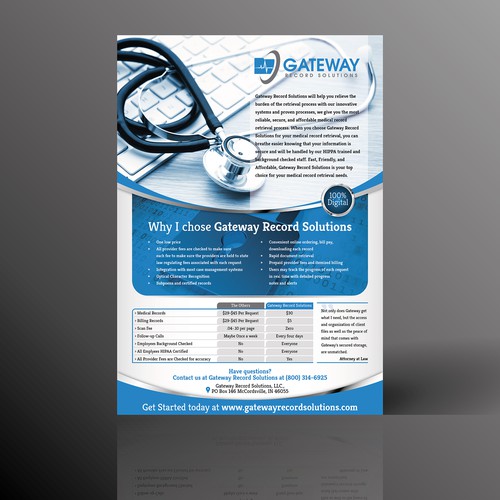 Create an eye catching marketing slick for Gateway Record Solutions