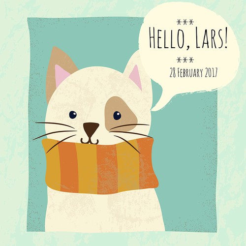 Cute cat card. 