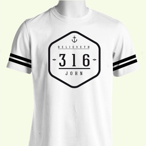 Hipster/College style t-shirt design featuring John 3:16