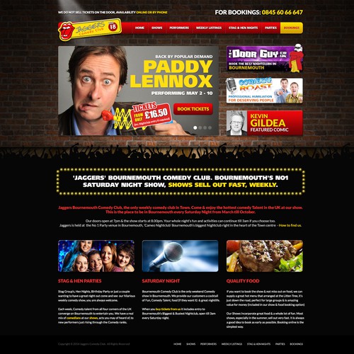 Stand Up Comedy Club Website Re-Design