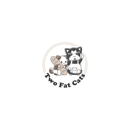 two cat logo design with bakery