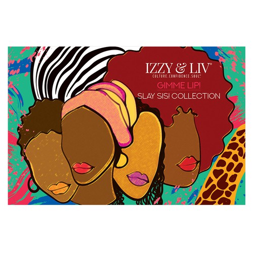 Lip color palette packaging design.