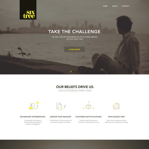 Need fresh, single-page-look for tech company Sixtree. Existing style guide. 